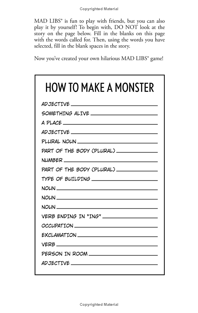 Happy Howl-o-ween Mad Libs: World