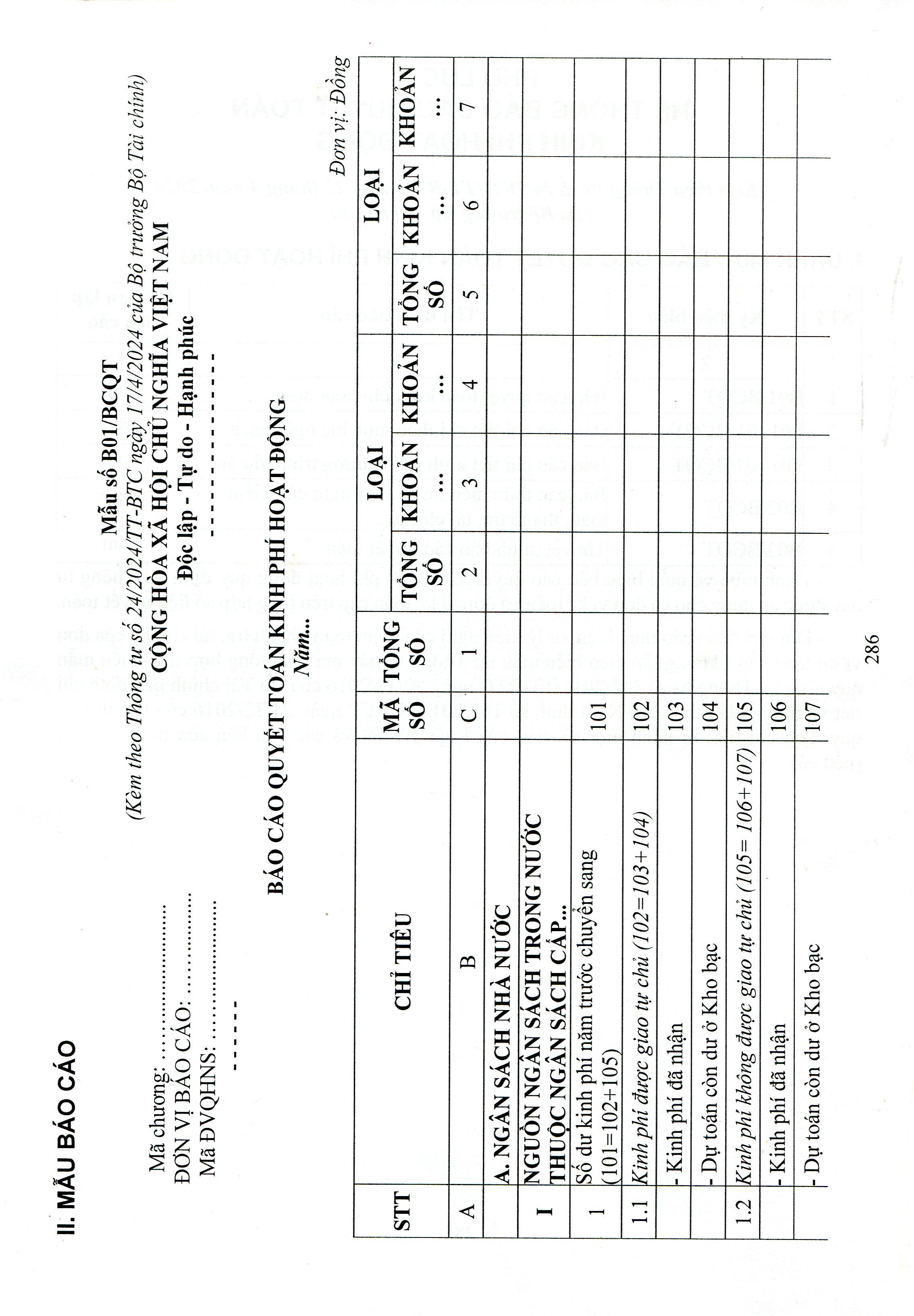 Chế Độ Kế Toán Hành Chính, Sự Nghiệp (Theo Thông Tư Số: 24/2024/TT-BTC Ngày 17/04/2024 Của Bộ Trưởng Bộ Tài Chính)