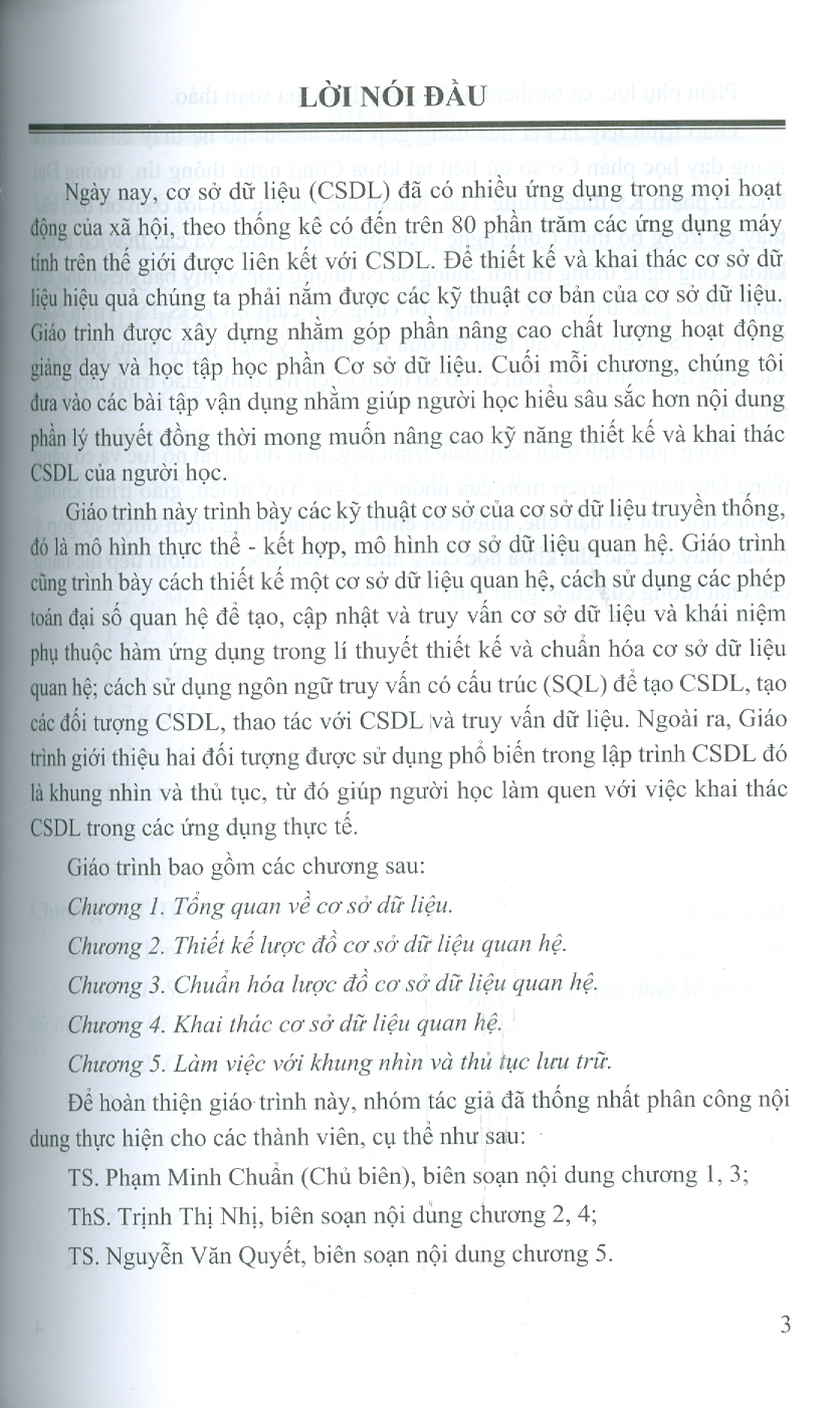 Giáo Trình Cơ Sở Dữ Liệu Quan Hệ - Lý Thuyết Và Áp Dụng