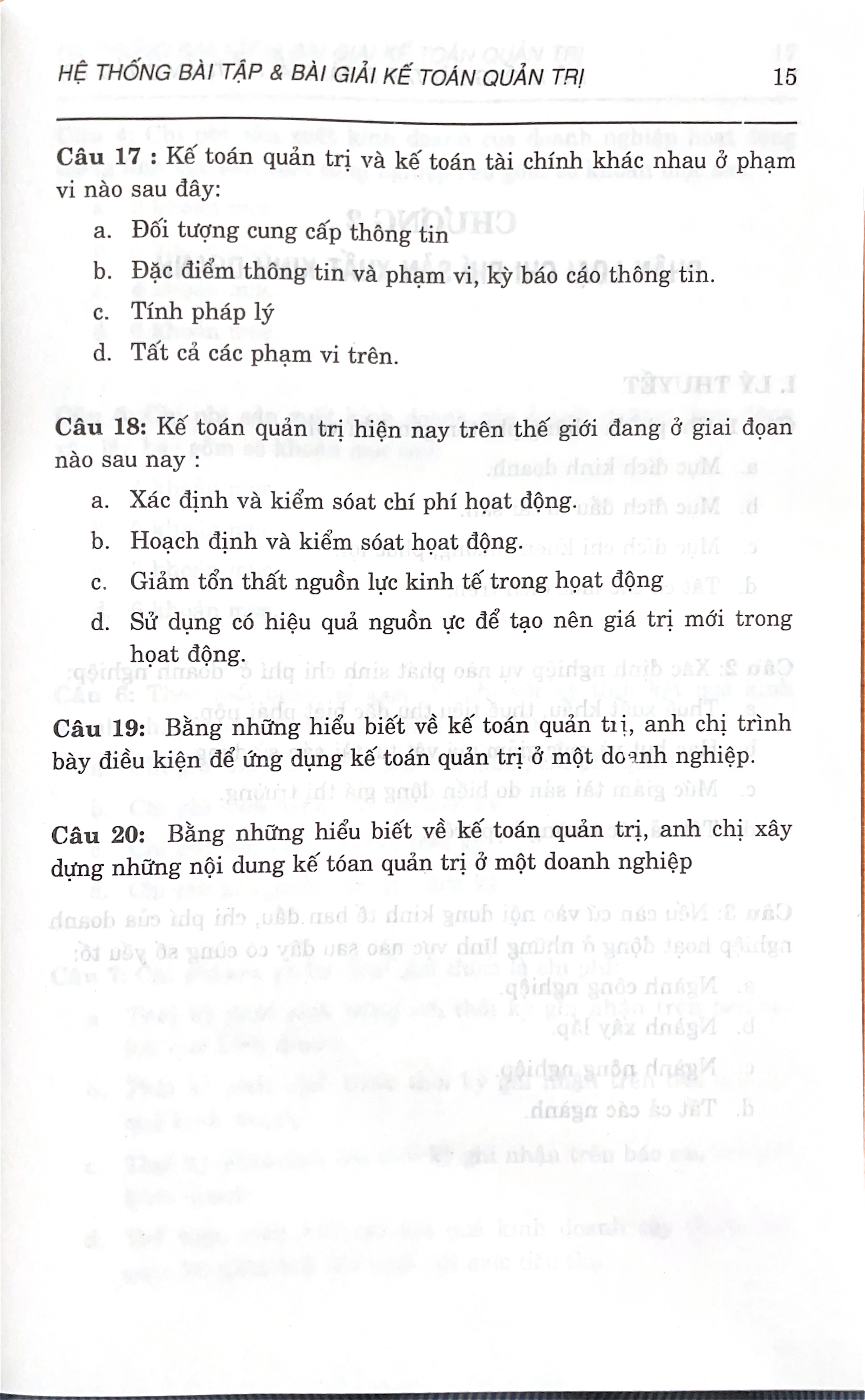 HỆ THỐNG BÀI TẬP VÀ BÀI GIẢI KẾ TOÁN QUẢN TRỊ