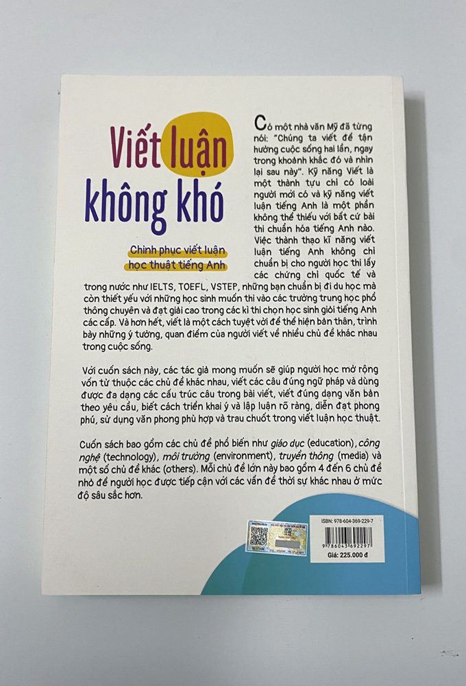 Sách - Viết luận không khó - Chinh phục viết luận học thuật tiếng anh (Dùng cho học sinh luyện thi vào THPT Chuyên, các kỳ thi hsg - Luyện thi IELTS, TOEFL, VSTEP...)
