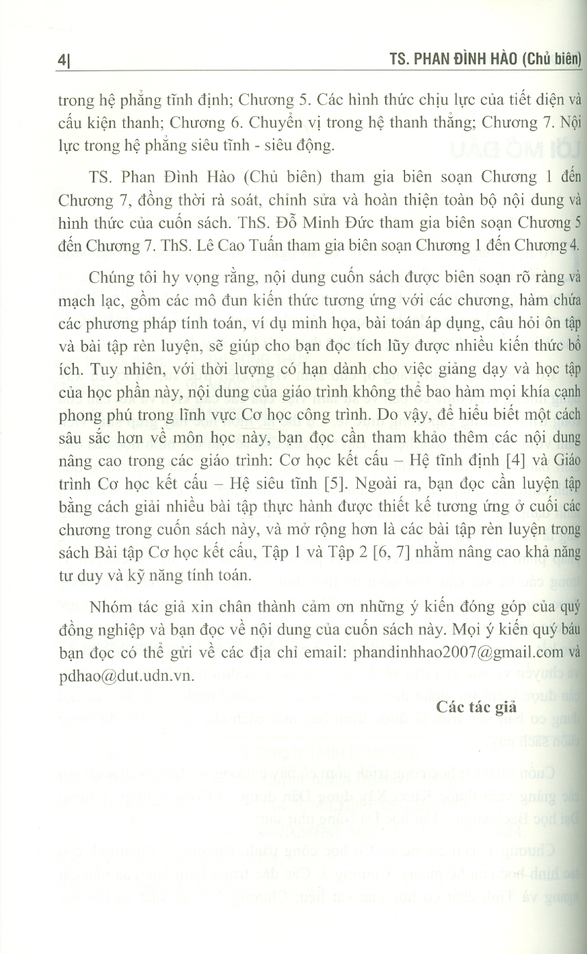 Cơ Học Công Trình - TS. Phan Đình Hào (Chủ biên), ThS. Đỗ Minh Đức, ThS. Lê Cao Tuấn