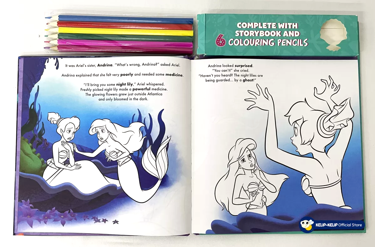 Disney Princess Ariel: Read & Colour