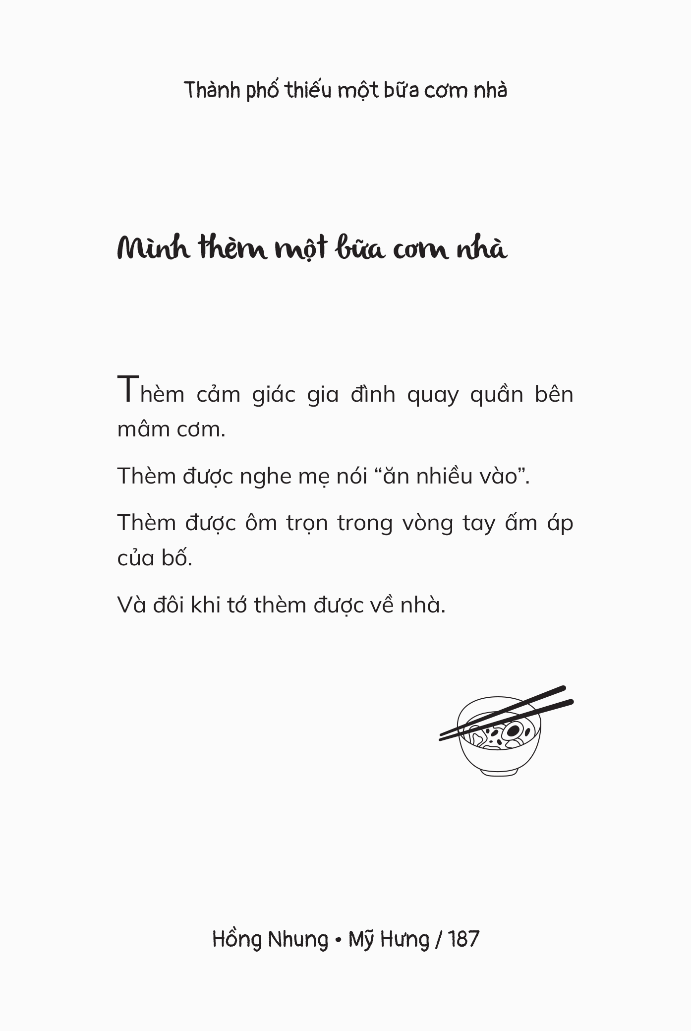 Sách Thành Phố Thiếu Một Bữa Cơm Nhà - Hồng Nhung & Mỹ Hưng