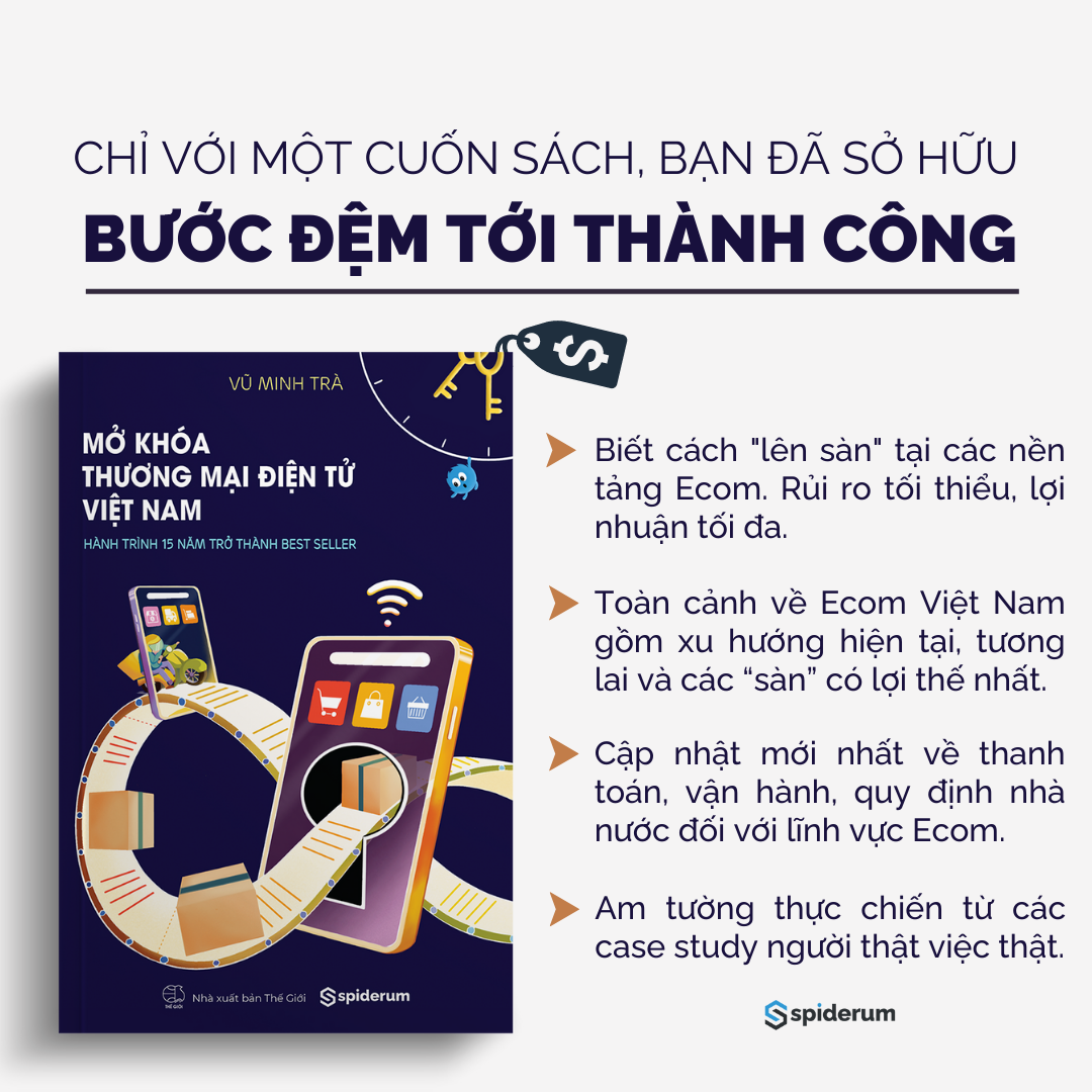 Sách Mở Khóa Thương Mại Điện Tử Việt Nam - Hành Trình 15 Năm Trở Thành Best Seller - Tác Giả Vũ Minh Trà