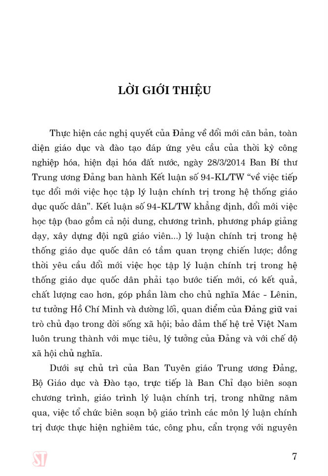 Sách - Giáo Trình Triết Học Mác-Lenin (Dành Cho Bậc Đại Học Hệ Chuyên Lý Luận Chính Trị)