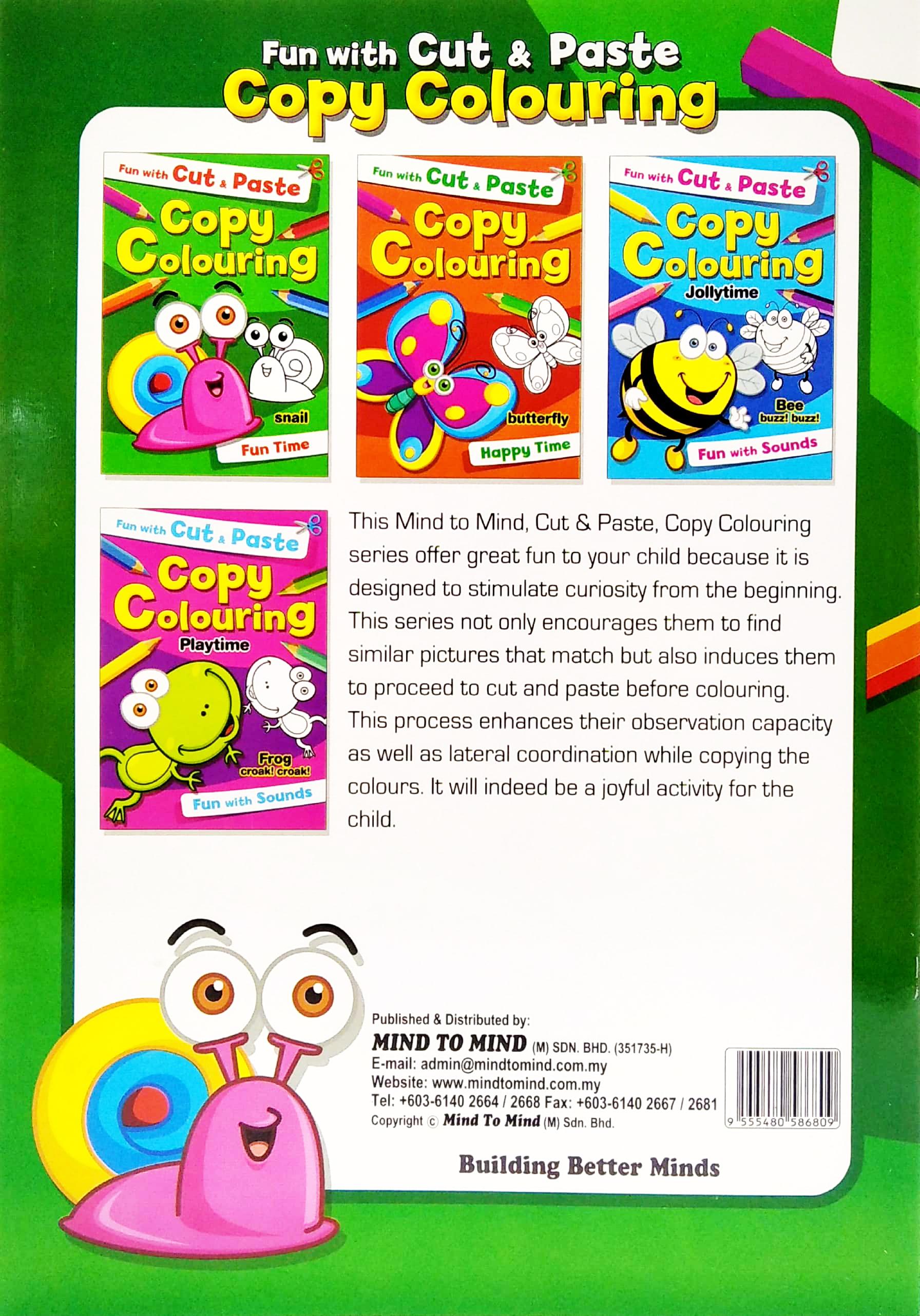 Fun With Cut & Paste Copy Colouring: Snail Fun Time