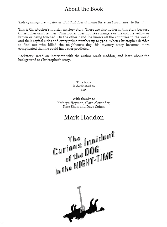 The Curious Incident of the Dog in the Night-time : Vintage Children
