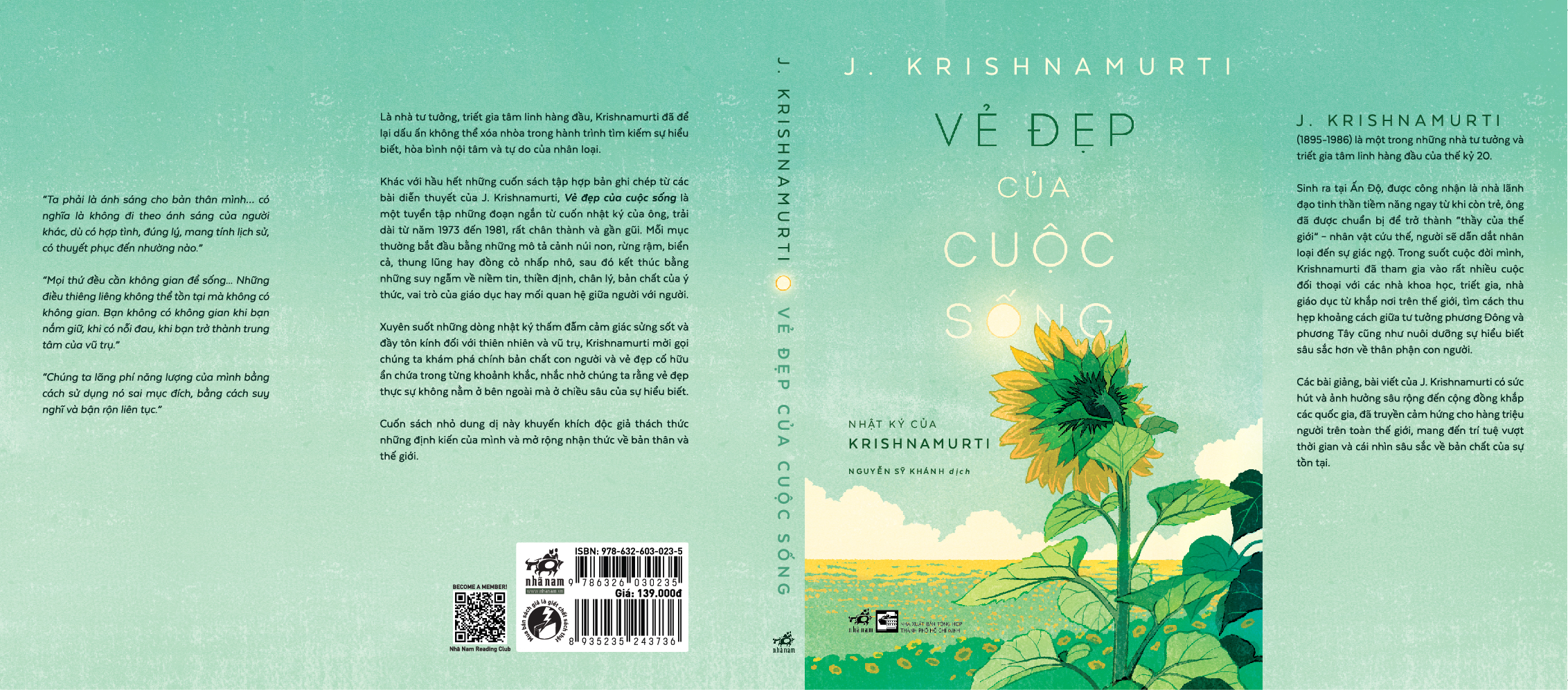 Sách - Vẻ đẹp của cuộc sống (Nhật ký của Krishnamurti) (J. Krishnamurti) (Nhã Nam Official)
