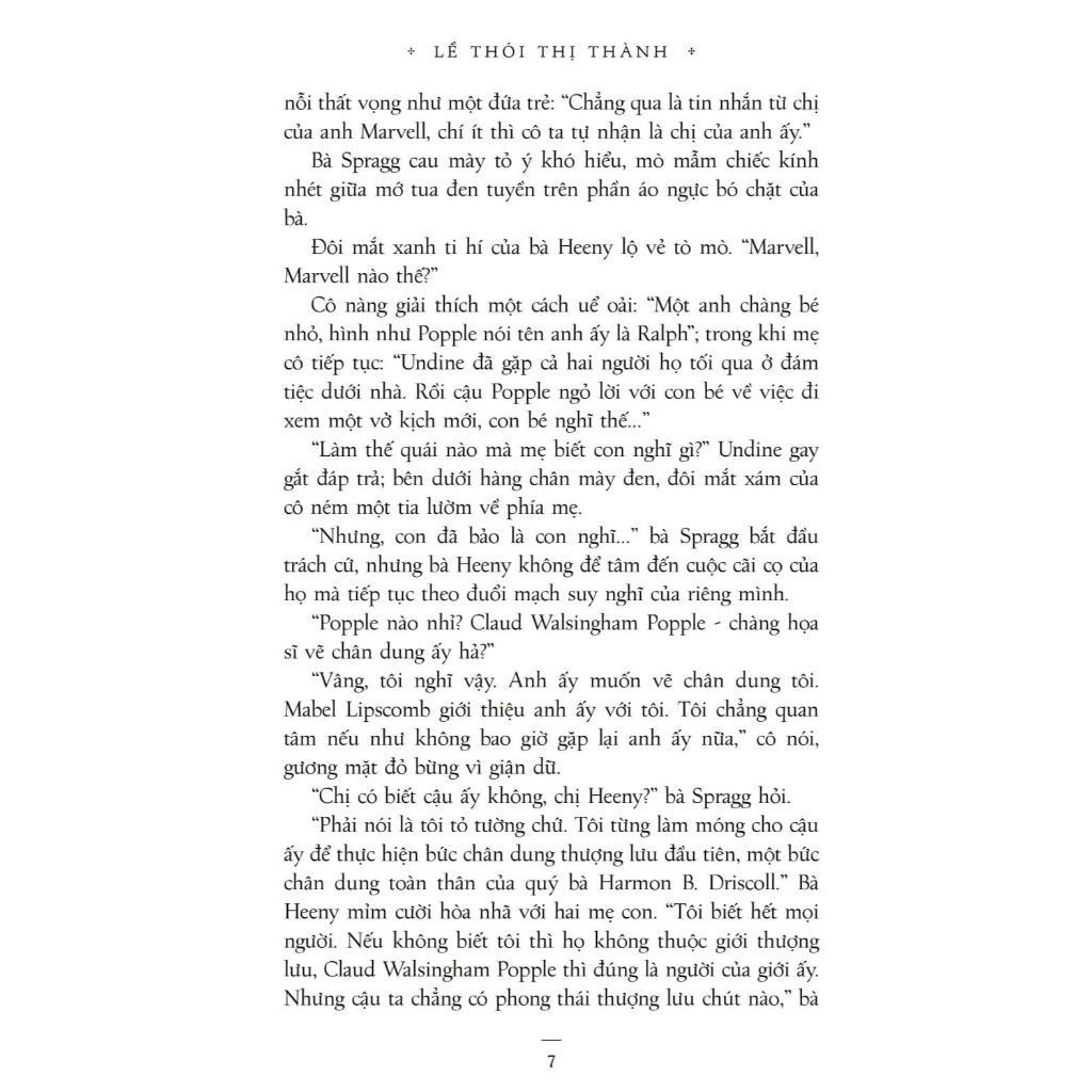 Sách - Văn Học Kinh Điển - Lề Thói Thị Thành - Edith Wharton - NXB Trẻ