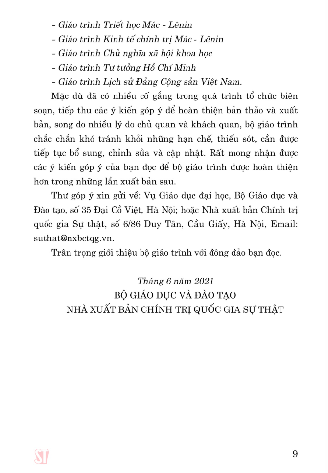 Sách - Giáo Trình Triết Học Mác-Lenin (Dành Cho Bậc Đại Học Hệ Chuyên Lý Luận Chính Trị)