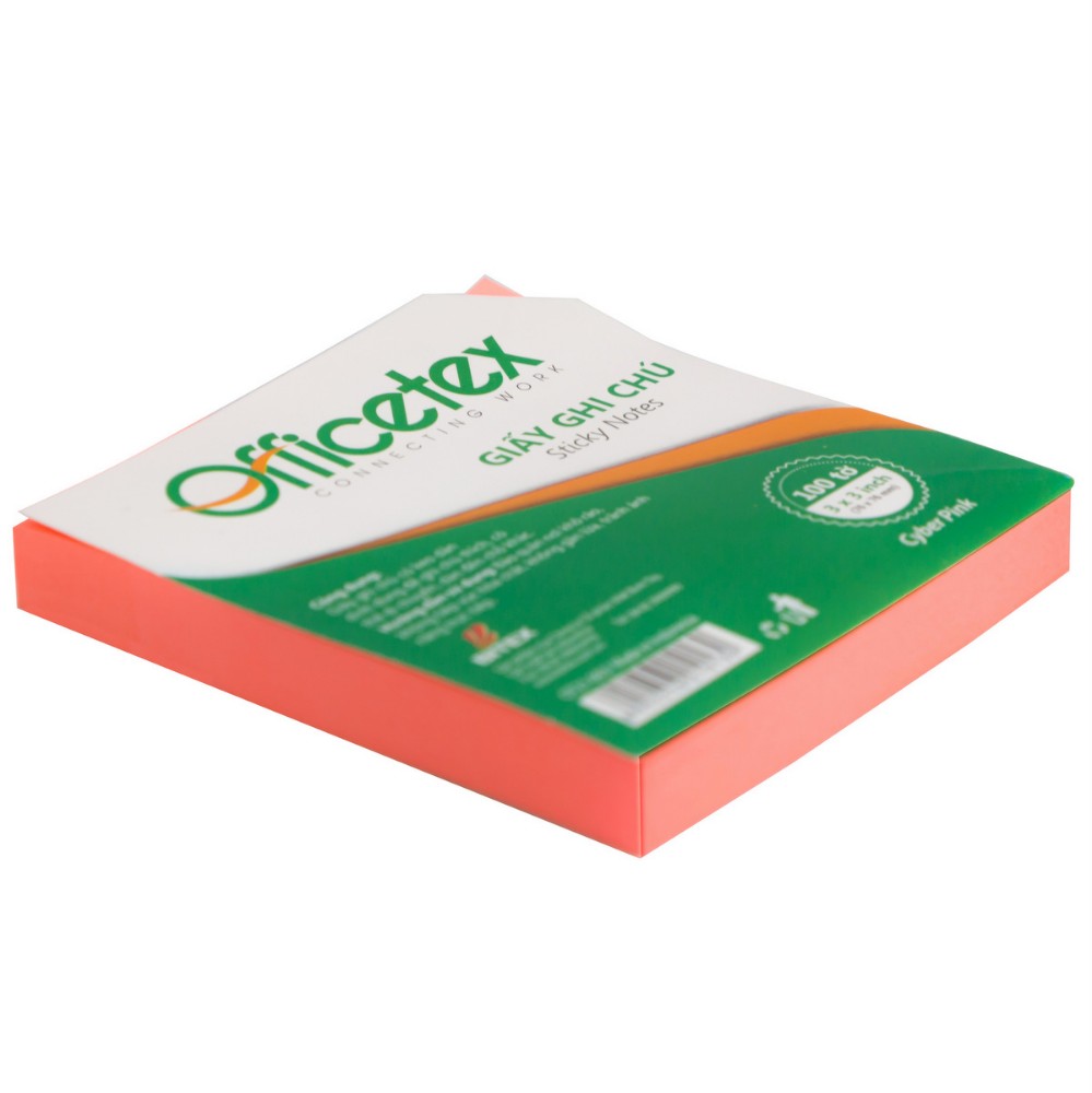 Giấy ghi chú Officetex 3 x 3 dạ quang nhiều màu
