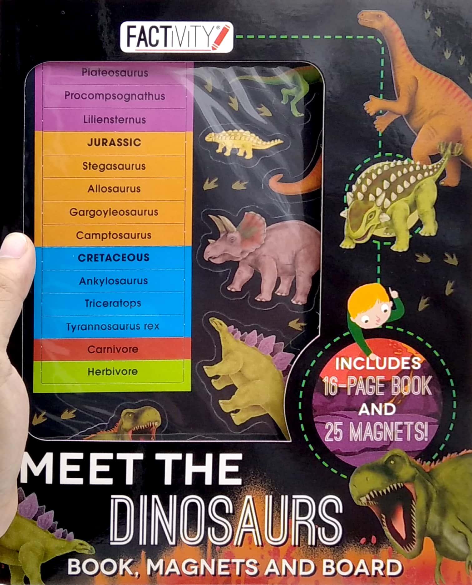 Factivity Meet The Dinosaurs - Book, Magnets And Board