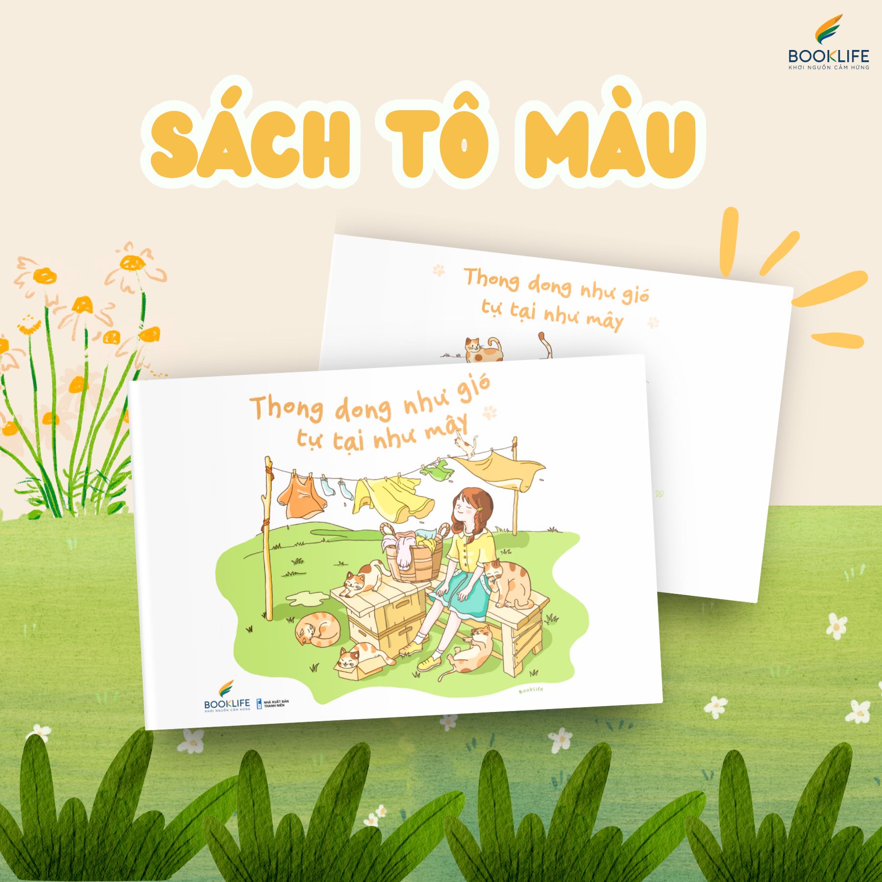 Thong Dong Như Gió - Tự Tại Như Mây (Sách tô màu)