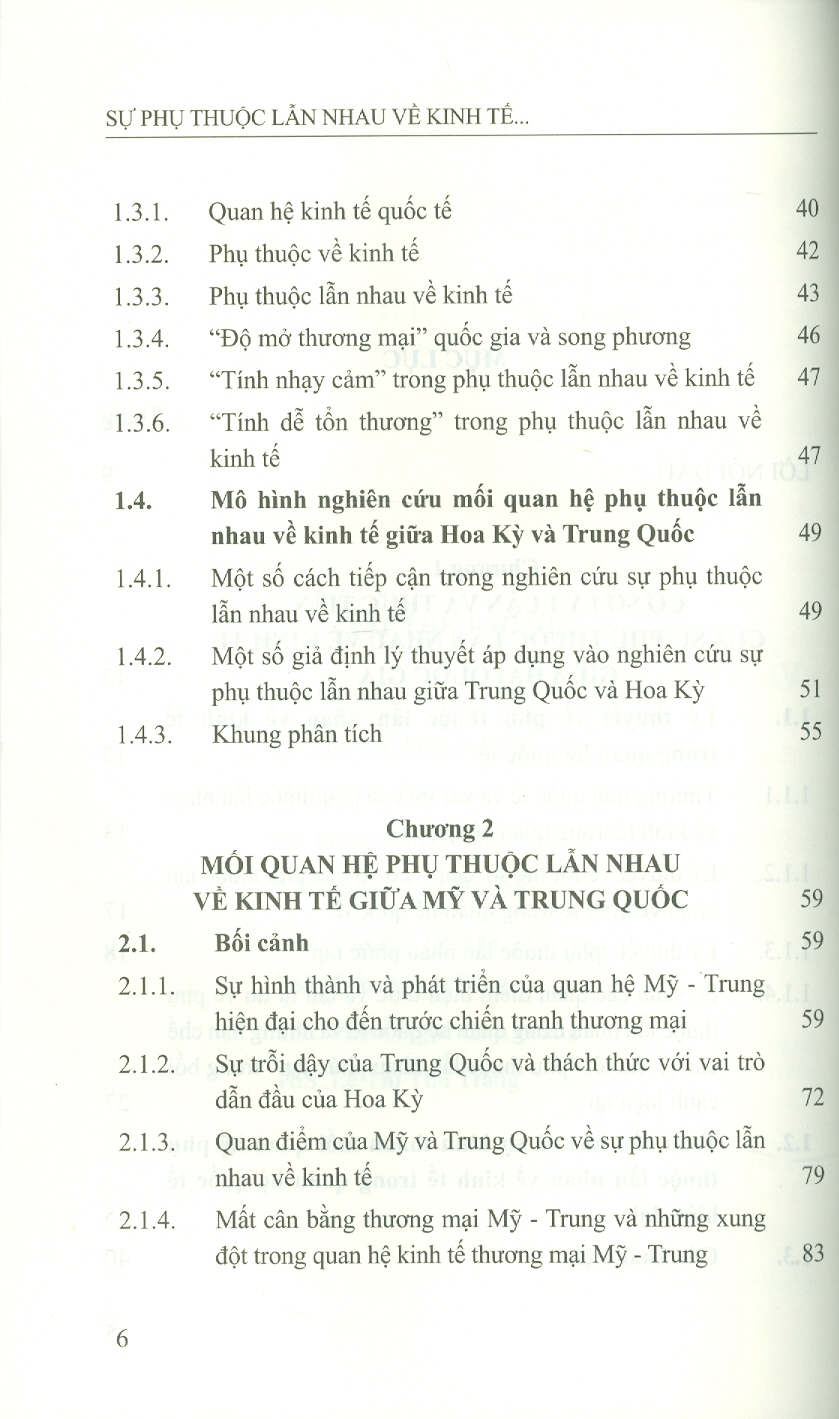 Sự Phụ Thuộc Lẫn Nhau Về Kinh Tế Giữa Mỹ Và Trung Quốc: Hiện Trạng, Xu Thế Và Tác Động Đến Việt Nam (Sách chuyên khảo) - Viện Hàn lâm Khoa học Xã hội Việt Nam - Viện Nghiên cứu Châu Mỹ; TS. Nguyễn Thị Hải Yến chủ biên