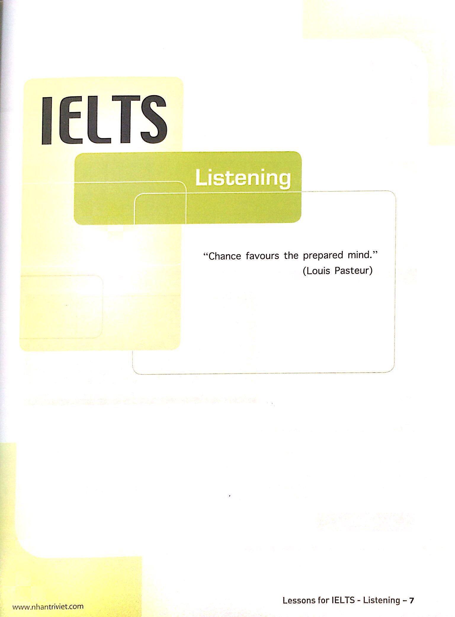 Lessons For IELTS - Listening (Tái Bản 2018)