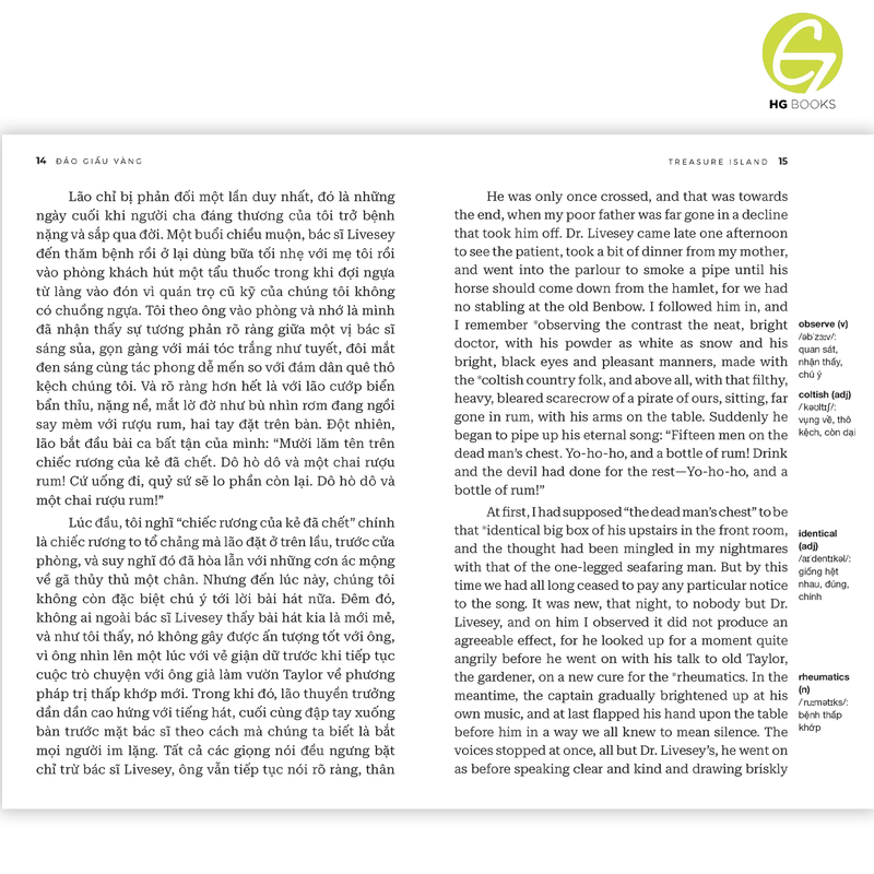 Đảo giấu vàng - Sách song ngữ kinh điển, có note từ vựng, tặng kèm file nghe - HG Books