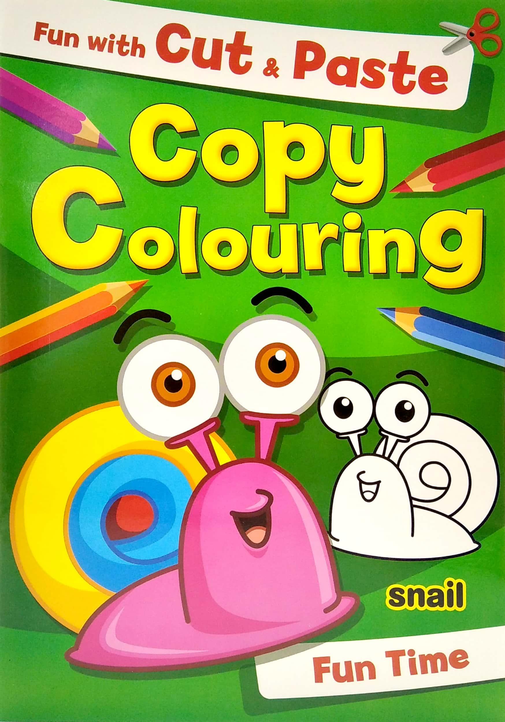 Fun With Cut & Paste Copy Colouring: Snail Fun Time