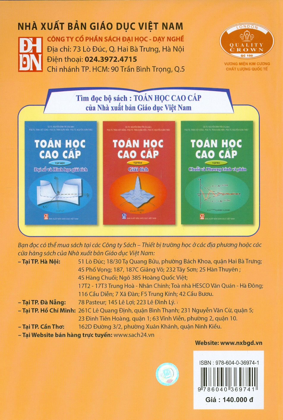 Toán Học Cao Cấp, Tập Hai: Giải Tích (Tái bản lần thứ tư - năm 2023)
