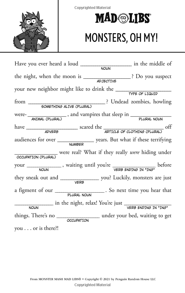 Happy Howl-o-ween Mad Libs: World
