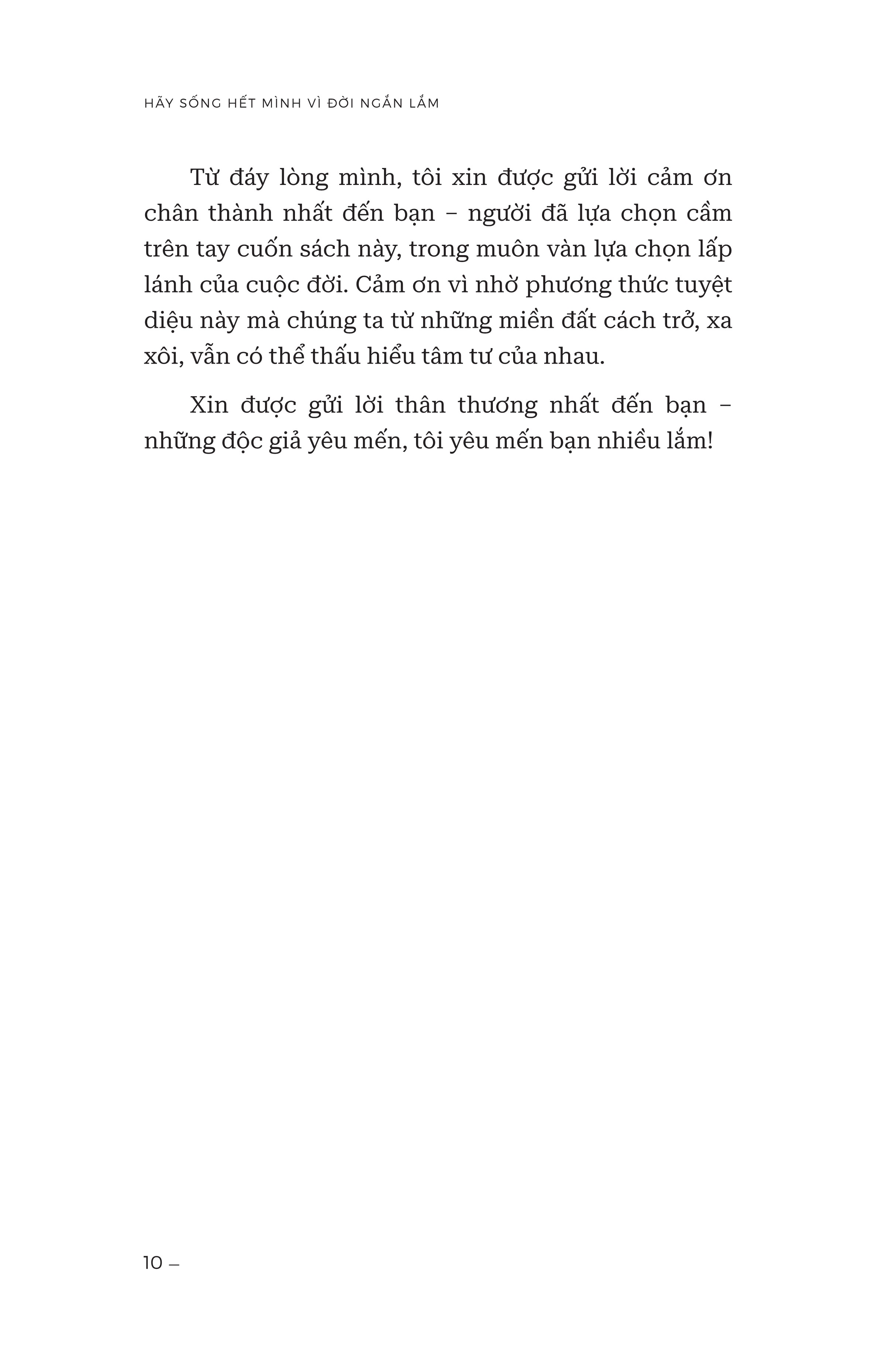 HÃY SỐNG HẾT MÌNH VÌ ĐỜI NGẮN LẮM - Phạm Ngọc Phương Thảo