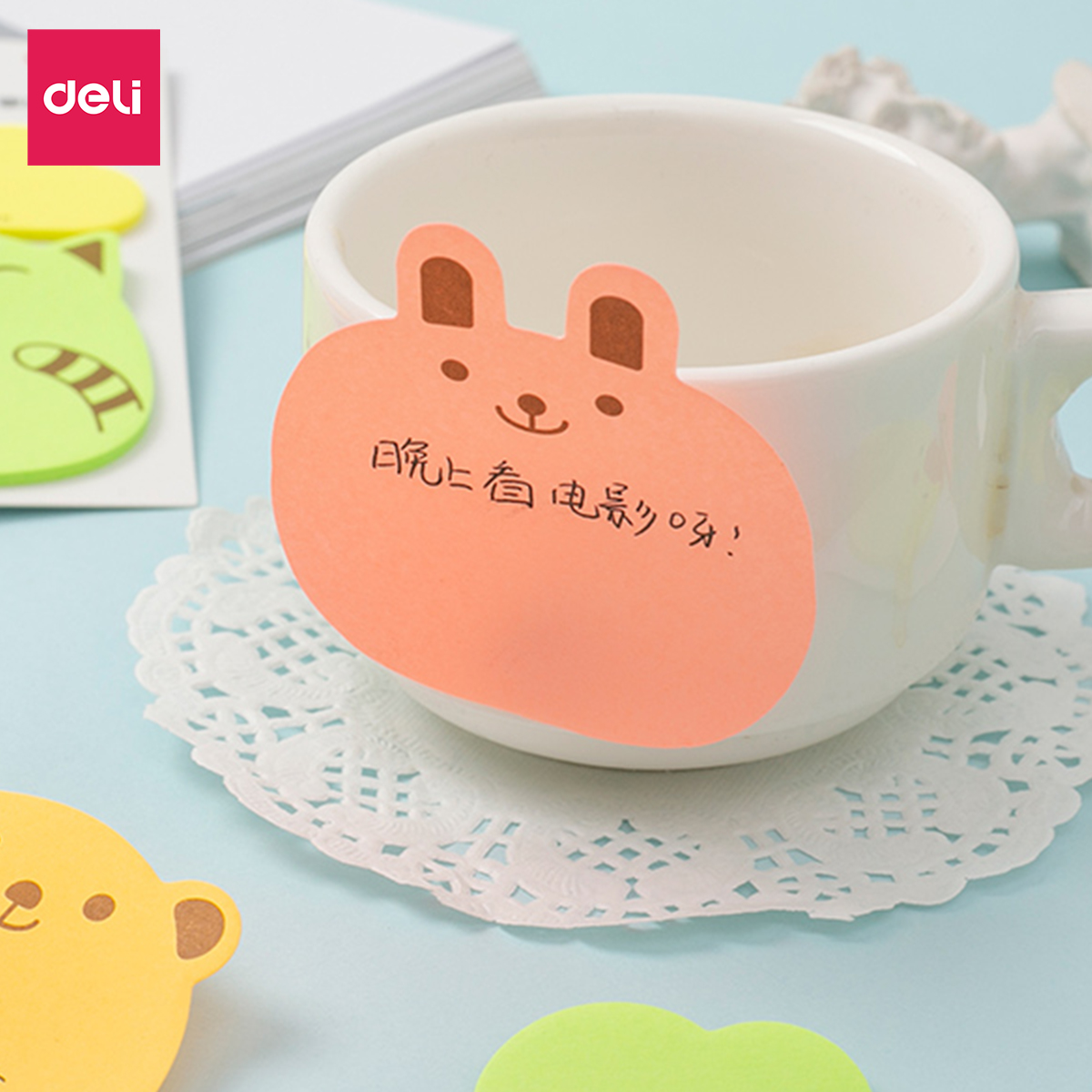 Giấy nhớ học sinh hình dễ thương Deli - Màu ngẫu nhiên - Giấy note, giấy nhắn - 6439