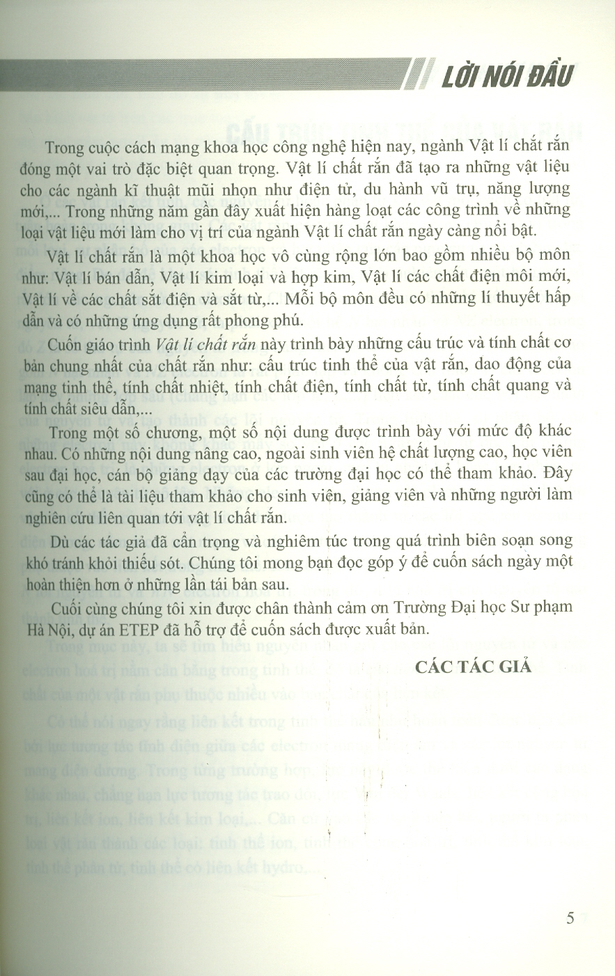 Giáo trình Vật lí chất rắn - Nguyễn Thế Khôi (Chủ biên), Lục Huy Hoàng, Đỗ Danh Bích, Phạm Văn Hải