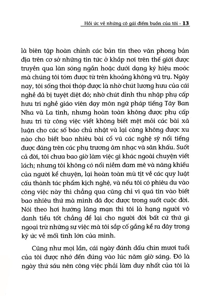 Hồi Ức Về Những Cô Gái Điếm Buồn Của Tôi (Tái Bản 2017)