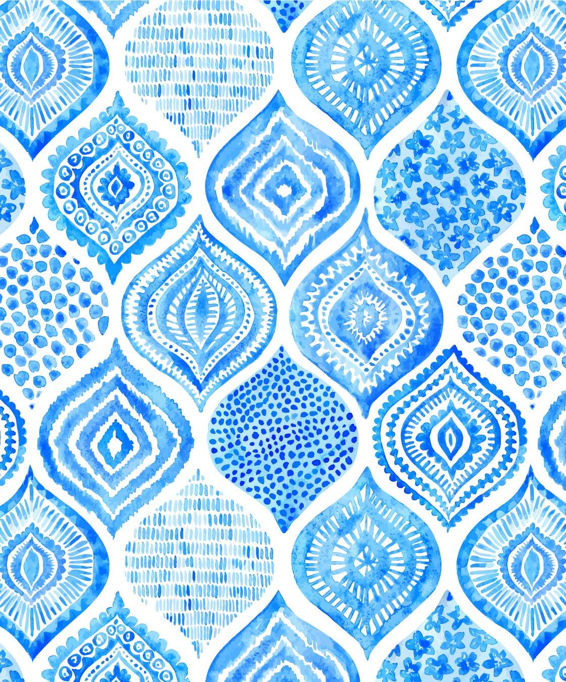 Blue & White Note Cards, 24 Blank Cards: 8 Unique Designs With 25 Patterned Envelopes