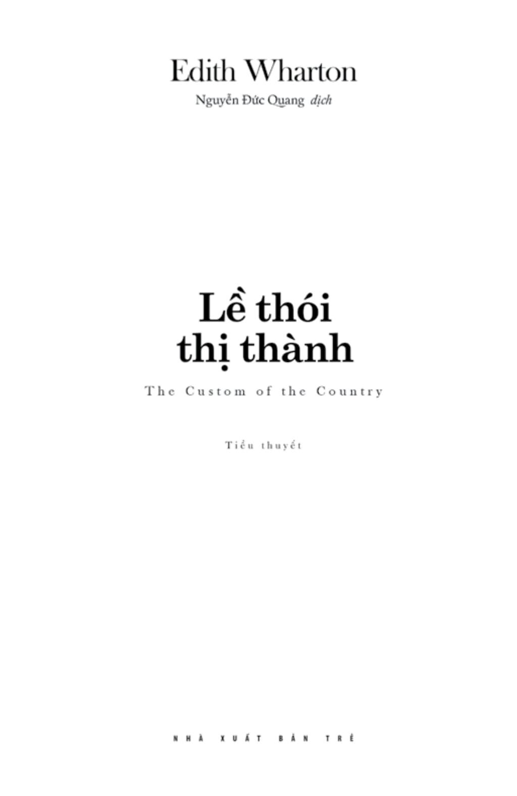 Sách - Văn Học Kinh Điển - Lề Thói Thị Thành
