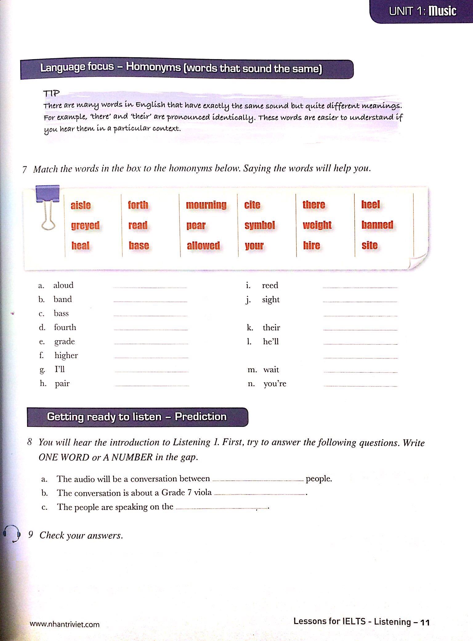 Lessons For IELTS - Listening (Tái Bản 2018)