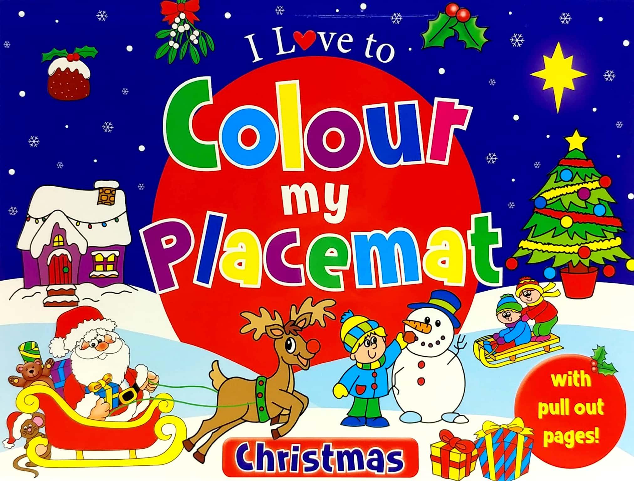 I Love To Colour My Placemat - Christmas (Blue)