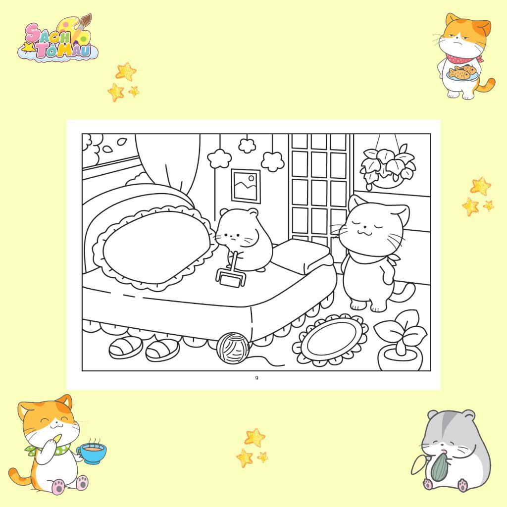 Sách Tô Màu - Chuyện Của Mèo Cam Và Hamster - Minh Thắng