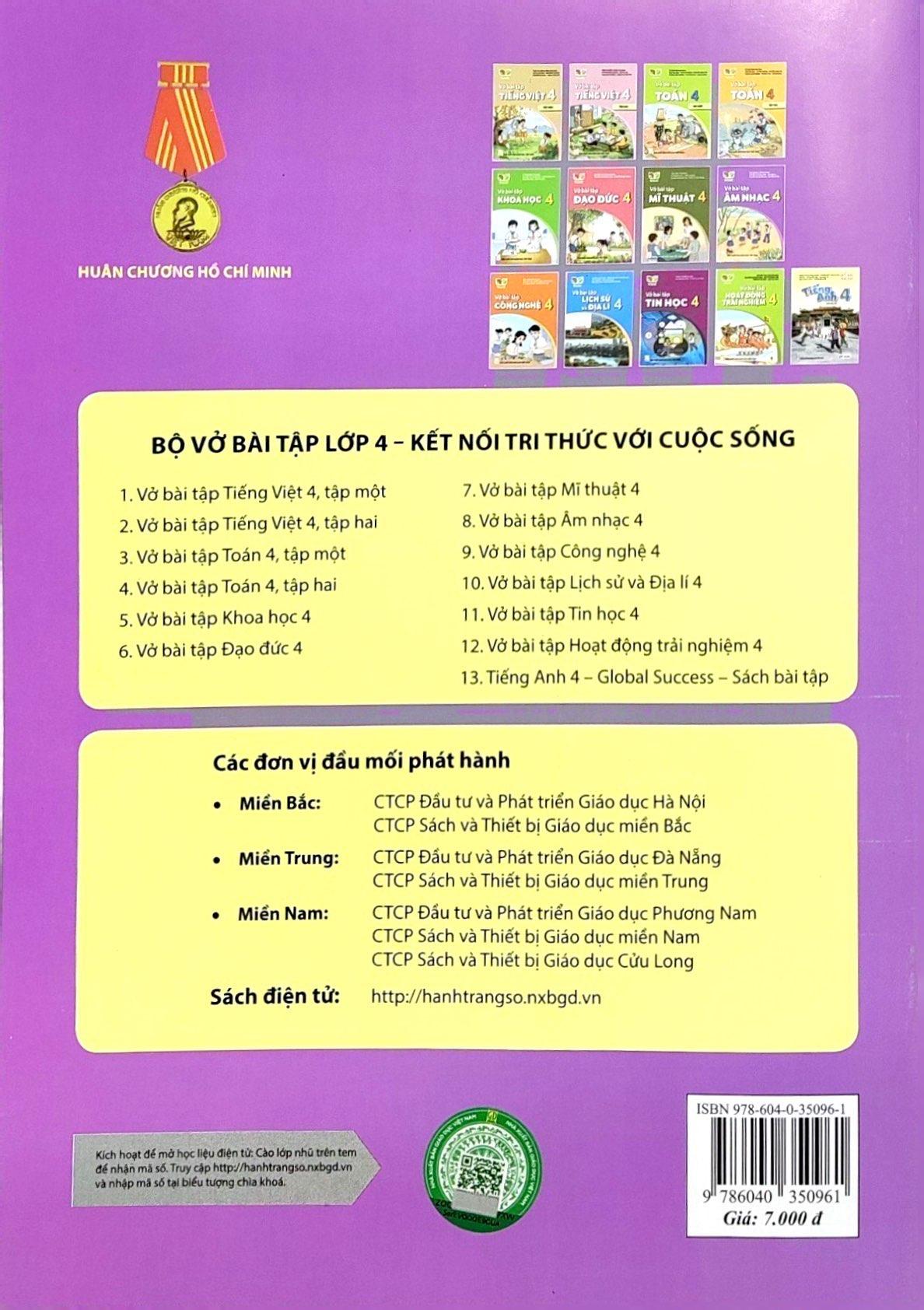 Sách Giáo Khoa Vở Bài Tập Âm Nhạc 4 (Kết Nối) (Chuẩn)