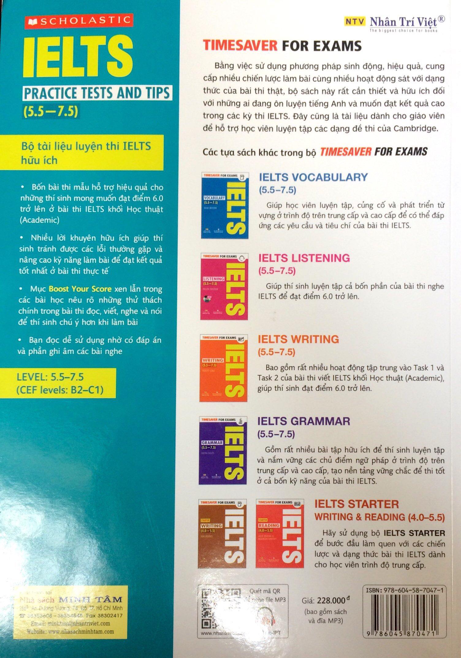 Timesaver For Exams - IELTS Practice Tests & Tips 5.5 - 7.5 (Kèm MP3)