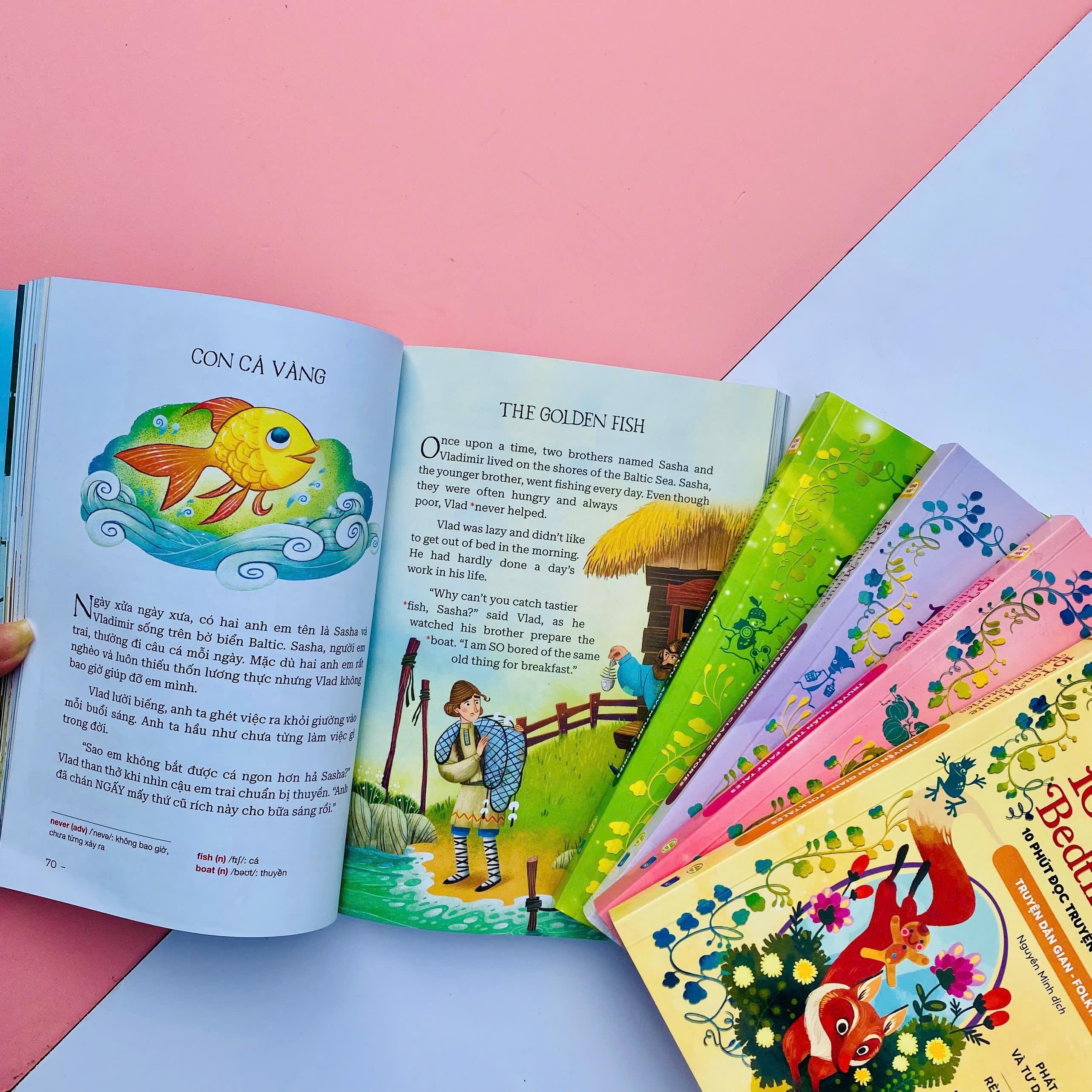 Sách - 10 Ten-Minutes Bedtime Stories - 10 Phút Đọc Truyện Trước Giờ Đi Ngủ - Classic Stories - Truyện Kinh Điển - Song Ngữ Việt-Anh