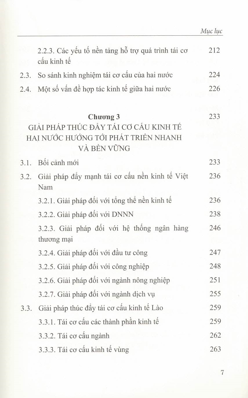 Tái Cơ Cấu nền Kinh Tế Việt Nam & Lào Hướng Tới Phát Triển Nhanh Và Bền Vững (Sách chuyên khảo)