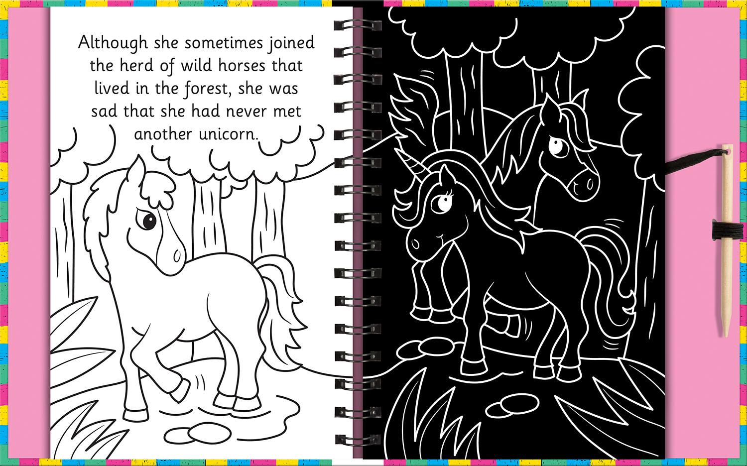 Scratch And Draw Unicorns & Horses Too! - Scratch Art Activity Book