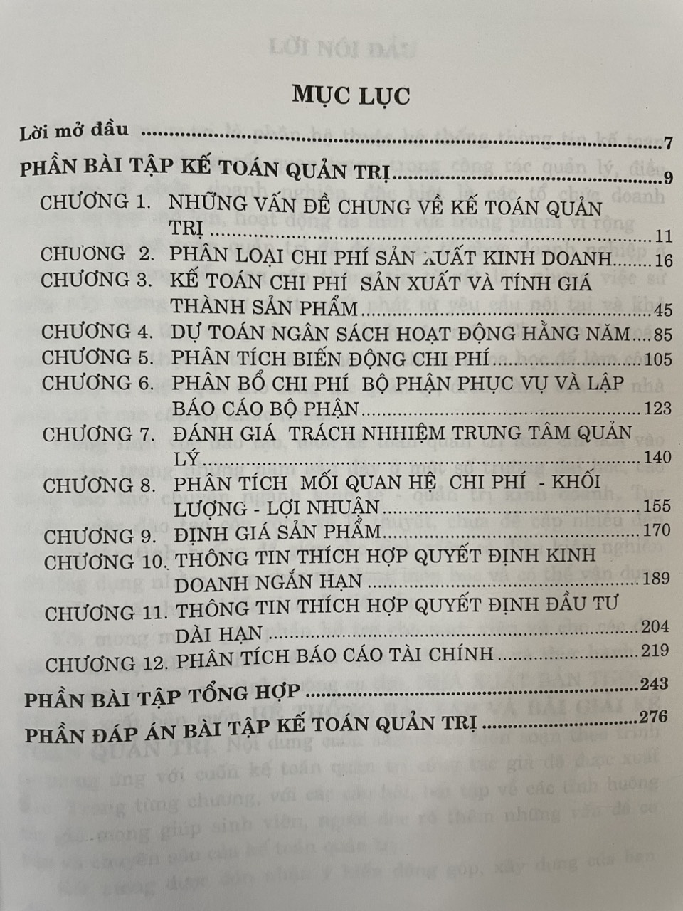 HỆ THỐNG BÀI TẬP VÀ BÀI GIẢI KẾ TOÁN QUẢN TRỊ