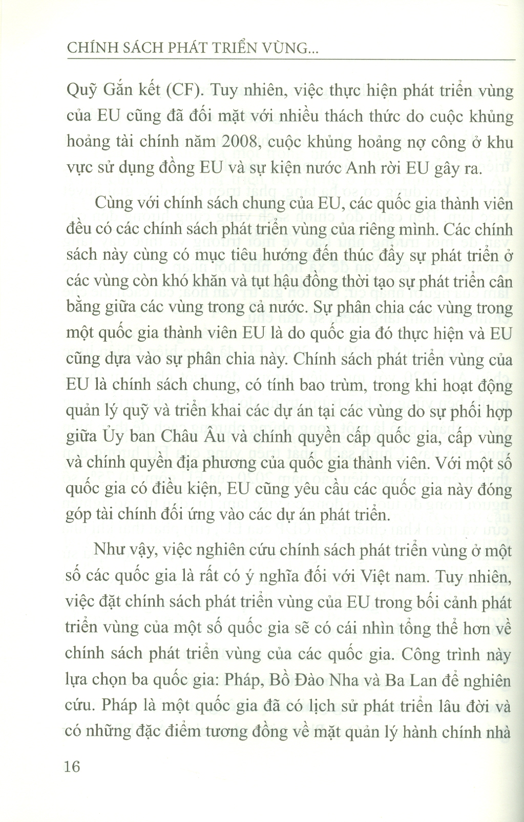 Chính Sách Phát Triển Vùng Của Một Số Quốc Gia Thành Viên Liên Minh Châu Âu Và Hàm Ý Cho Việt Nam (Sách chuyên khảo) - Viện Hàn lâm Khoa học Xã hội Việt Nam - Viện Nghiên cứu Châu Âu; TS. Hoàng Xuân Trung chủ biên