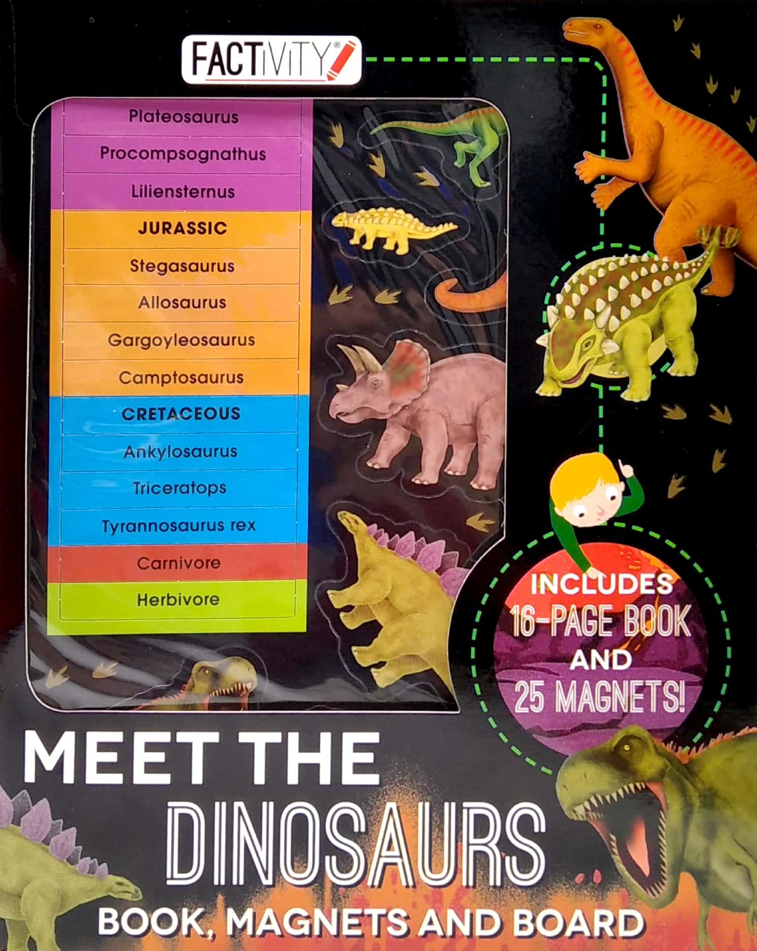 Factivity Meet The Dinosaurs - Book, Magnets And Board
