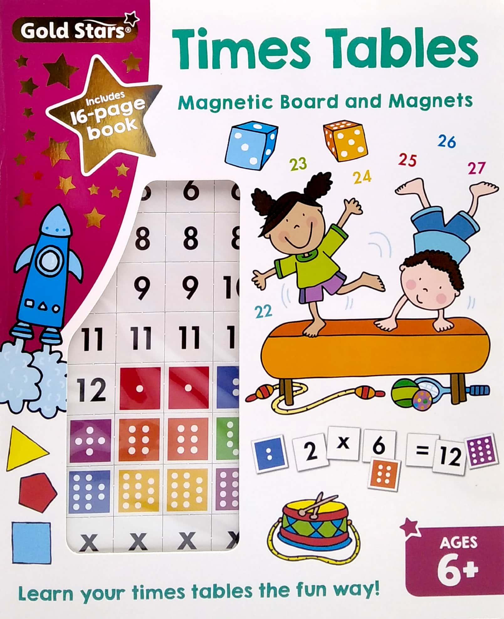 Gold Stars Magnetic Board And Magnets: Times Table