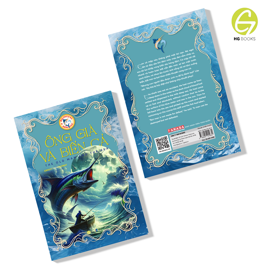 Sách song ngữ Ông Già Và Biển Cả - Tiểu thuyết kinh điển thiếu nhi tặng kèm file nghe & note từ vựng - HG Books