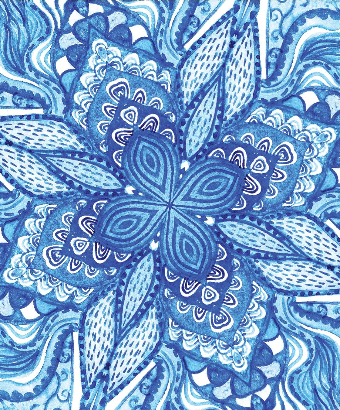 Blue & White Note Cards, 24 Blank Cards: 8 Unique Designs With 25 Patterned Envelopes