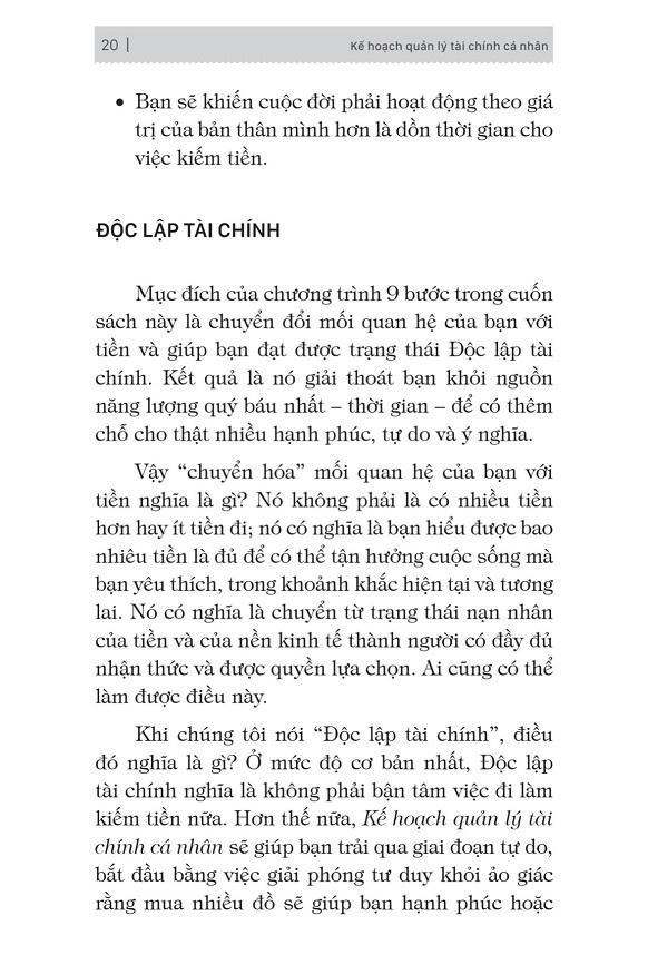 Kế Hoạch Quản Lý Tài Chính Cá Nhân - "Phương Pháp 9 Bước Để Đặt Được Tự Do Tài Chính"
