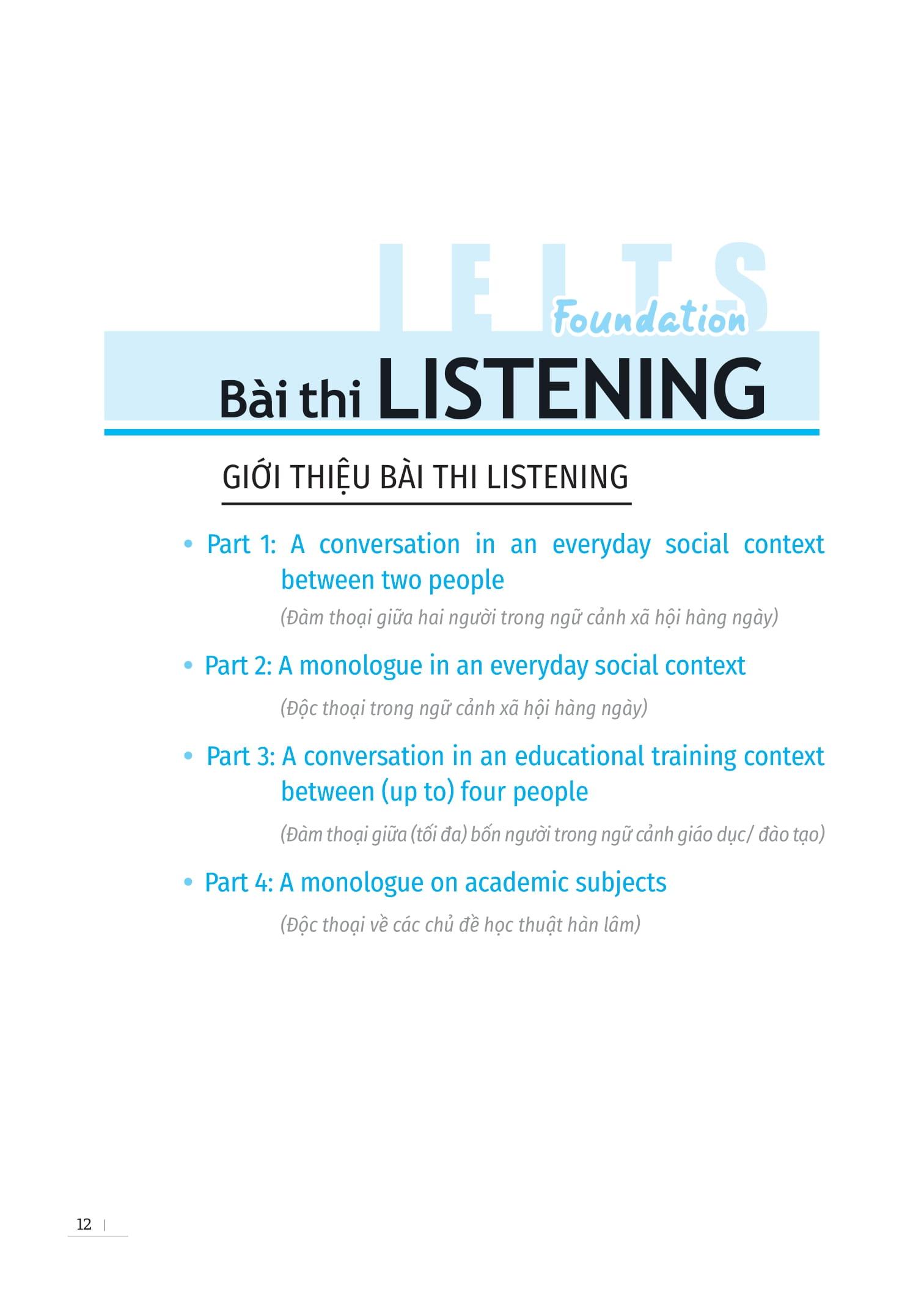 Ielts Foundation - Luyện Thi Ielts Cho Người Mới Bắt Đầu 4 Kỹ Năng - Giúp Bạn Khởi Đầu Và Luyện Thi 4 Kỹ Năng Ielts Thành Công