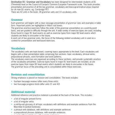Destination B1 - Grammar And Vocabulary With Answer Key (Tái Bản)