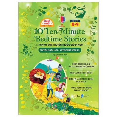 Sách - 10 Ten-Minutes Bedtime Stories - 10 Phút Đọc Truyện Trước Giờ Đi Ngủ - Adventure Stories - Truyện Phiêu Lưu - Song Ngữ Việt-Anh
