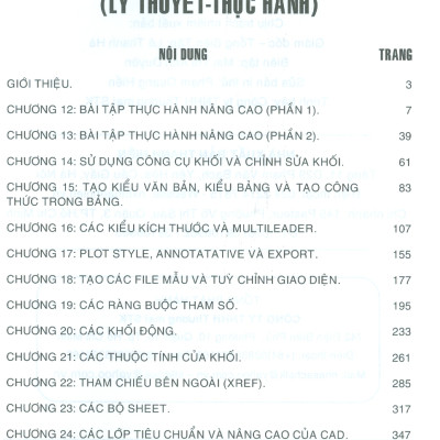 GIÁO TRÌNH AUTOCAD - PHẦN NÂNG CAO (Lý Thuyết - Thực hành) (Dùng cho các phiên bản Autocad 2022, 2021)