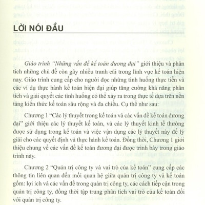 Giáo Trình Những Vấn Đề Kế Toán Đương Đại